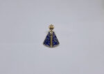 Pin, Boton, Broche - Nossa Senhora Aparecida Azul e Dourado - Imagem 2