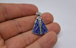 Pin, Boton, Broche - Nossa Senhora Aparecida Azul e Prata
