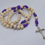 Terço em Paracord - Quaresima - Roxo/Branco