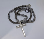 Terço em Paracord - Minimalista - Cinza/Prata