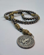 Terço em Paracord - Benedetto - Caqui/Prata - Imagem 3