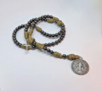 Terço em Paracord - Benedetto - Caqui/Prata