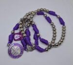 Terço em Paracord - São Bento - Roxo/Prata - Imagem 4
