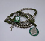 Terço em Paracord - São Bento - Verde/Prata - Imagem 3