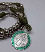 Terço em Paracord - São Bento - Verde/Prata - Imagem 4