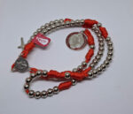 Terço em Paracord - São Bento - Vermelho/Prata - Imagem 3